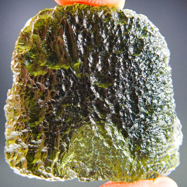 Certified Big Rare Moldavite with imprint of big bubble